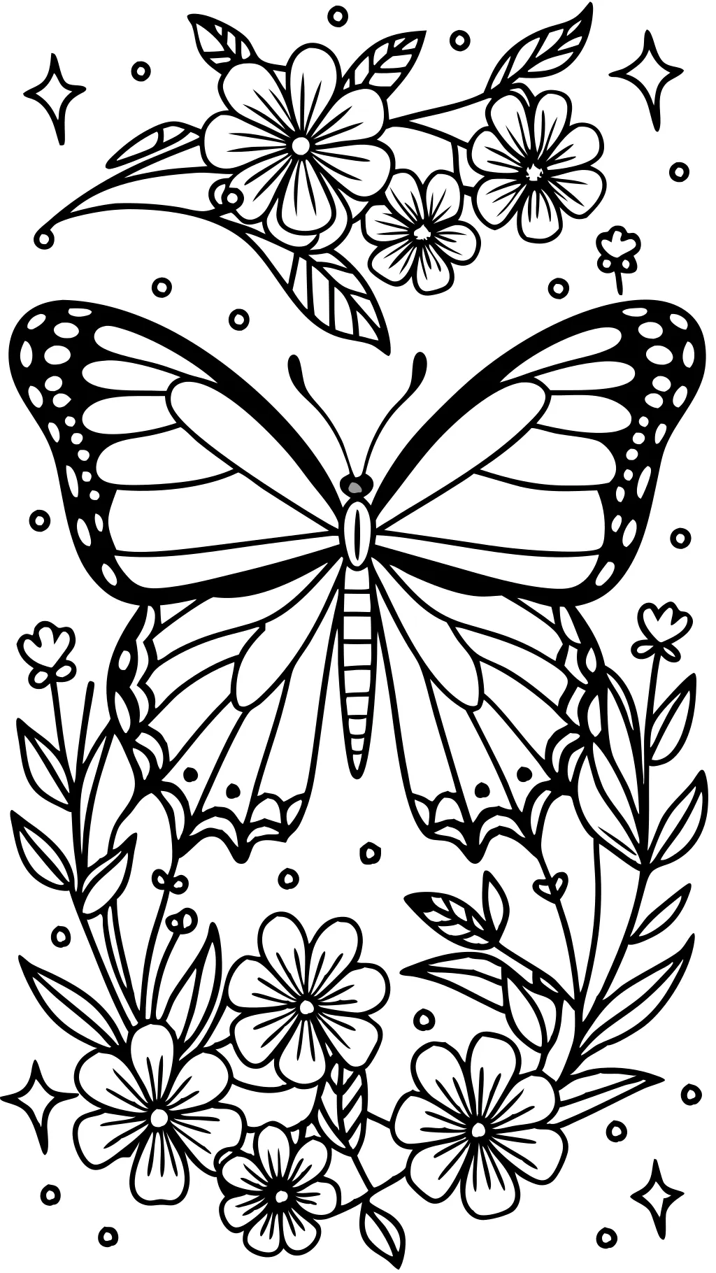 coloriage monarque papillon